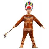 PGOND Boys Indian Halloween Costume with Hat