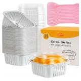LNYZQUS 4  Mini Cake Pans w/Lids 25 Pack