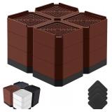 Bed Risers 4.3' 4000 lb, Brown 4 Pack