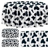 Cow Print Round Tablecloths, 3 Pack, 84  x 84