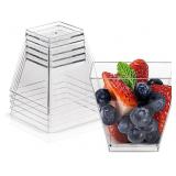 Jizvxe 50 Pack 3.5Oz Square Dessert Cups