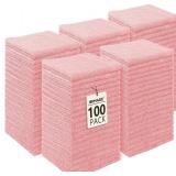 UNIMADE Washcloths Bulk 100 Pack, Pink