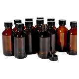 Vivaplex 12 Amber 2 oz Glass Bottles with Lids
