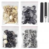 Heavy Duty Snap Button Kit 160 Pcs