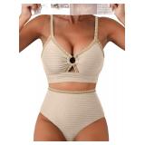 Herseas Women's Textured Bikini Set O Ring