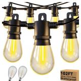 Aialun 102ft Outdoor String Lights 2200K