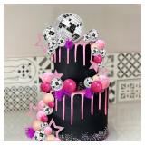 Pink Disco Ball Topper with Pink Stars