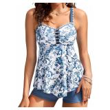 Kate Kasin Tankini Two-Piece Swimsuit, Floral