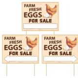 Lesnala 3pc Egg Sign with Stakes