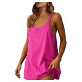 Med-Women's Tennis Romper with Shorts