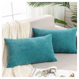 GAWAMAY 12x20 Pillow Covers, Chenille Teal