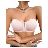 (3XL) Strapless Front-Closure Bandeau Bra