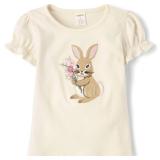 4T Gymboree Girls Puff Sleeve Embroidered Tee