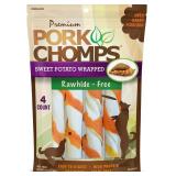 Pork Chomps Baked Pork Skin Chews, 6' twists