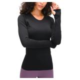 (8)Womens LongSleeve Workout Top w/Thumb Holes