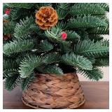 Mini Christmas Tree Collar, Rattan Skirt Brown