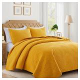 Lavsiry Mustard Yellow Quilt Twin Set - 2pc
