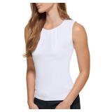 Size: 8 - Calvin Klein Pleat-Neck Sleeveless Blous