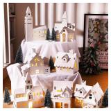 Nezyo 14 Pcs DIY Christmas Village Set
