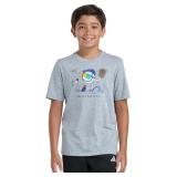 adidas Boys Stunner Tee, Grey Heather L(14/16)
