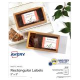 Avery 2x3' Sure Feed Labels, Matte White, 80