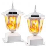 Dynaming 2 Pack Solar Flame Post Lights