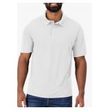 (2XL) Hanes Sport Men's Polo, DRI Wicking (white )