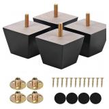 Michanco 2' Black Square Furniture Legs 4-set