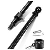 6FT Carbon Fiber Flag Pole   Black 72'