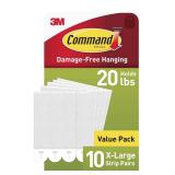 Command Hanging Strips 20 lb XL (20) White