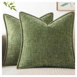 MIULEE 2-Pack 20x20 Sage Green Pillow Covers