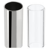 2pc Guitar Slide Set: Stainless Steel & Glass