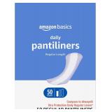 Amazon Basics Daily Pantiliner, Regular, 50ct