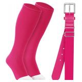 XZQTIVE Baseball Socks and Belt Set Knee-High