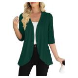 (5XL) Yincro Women's 3/4 Sleeve Cardigan