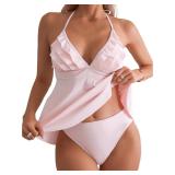 (XL) Verdusa Women's 2pc Tankini Swimsuits