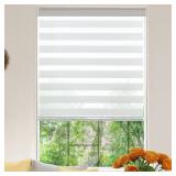 Zebra Roller Blinds, Custom Cut, White 72x20