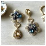 Moon Garden Crystal Dangle Earrings
