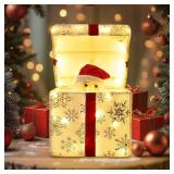 Lighted Gift Box with Snowflake 50 LEDs