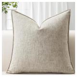 OTOSTAR Beige Chenille Throw Pillow Cover 20x20