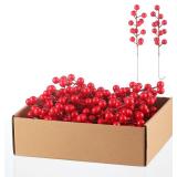 36 Pcs Red Berry Stems for Christmas Tree 8.5'