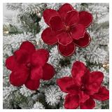 Suncalla 12 Pcs 9' Velvet Poinsettia Burgundy