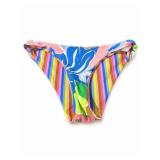 Small Women's Floral & Striped Bikini Bottom