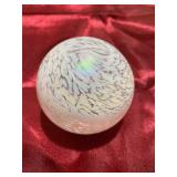 Iridescent Swirl Art Glass Paperweight