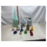 Vase and glass bottle lot