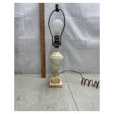 Italian carved alabaster table lamp. Works