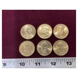 6 United States Presidential Dollars