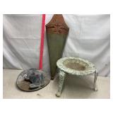Iron & Metal Garden Decor; & Sunbathing Frog
