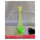 Fenton Topaz Opalescent Vaseline Glass Hobnail