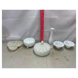 Assorted Milk Glass